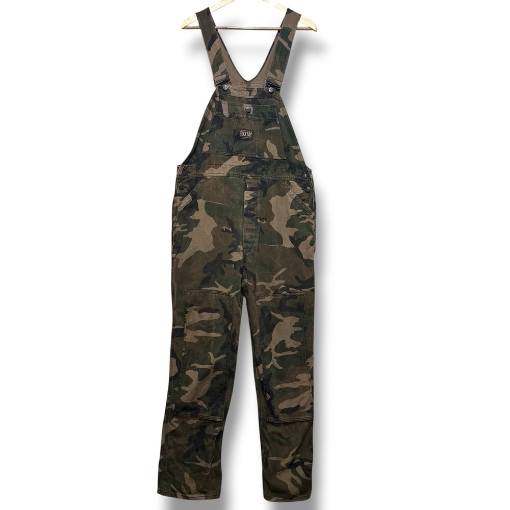 Vintage Duck Bay Overalls Size 40 Camo Double Knees Men's